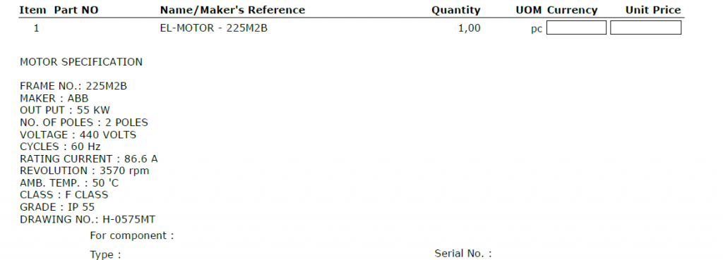 【询价】船舶备件—EL电机（CK-C20240423-12）询价-泰州昌宽社区-报价采购-船用采购网-船舶物料采购-船务服务-一站式船用设备供应服务