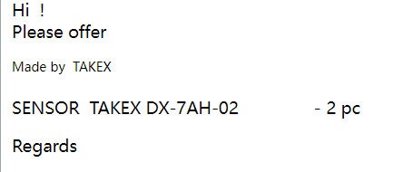【询价】船舶备件—TAKEX传感器（CK-J20240408-04）询价-泰州昌宽社区-报价采购-船用采购网-船舶物料采购-船务服务-一站式船用设备供应服务