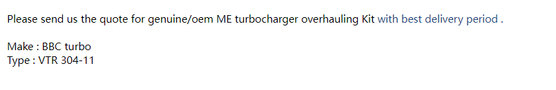 【询价】船舶备件—BBC涡轮增压器（CK-Y20240419-01）询价-泰州昌宽社区-报价采购-船用采购网-船舶物料采购-船务服务-一站式船用设备供应服务
