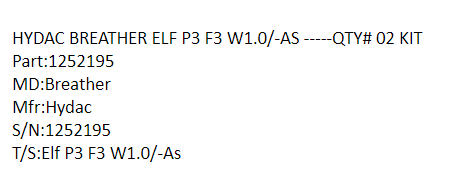 【询价】船舶备件—HYDAC呼吸过滤器（CK-J20240403-05）询价-泰州昌宽社区-报价采购-船用采购网-船舶物料采购-船务服务-一站式船用设备供应服务