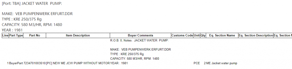 【询价】船舶备件—无电机的新型ME-JCW泵（CK-C20240410-07）询价-泰州昌宽社区-报价采购-船用采购网-船舶物料采购-船务服务-一站式船用设备供应服务