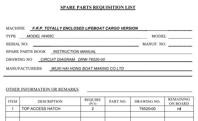 【询价】船舶备件—顶部检修舱口（CK-R20240409-06）询价-泰州昌宽社区-报价采购-船用采购网-船舶物料采购-船务服务-一站式船用设备供应服务