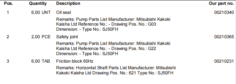 【询价】船舶备件—油封/安全接头/摩擦块（CK-R20240401-13）询价-泰州昌宽社区-报价采购-船用采购网-船舶物料采购-船务服务-一站式船用设备供应服务