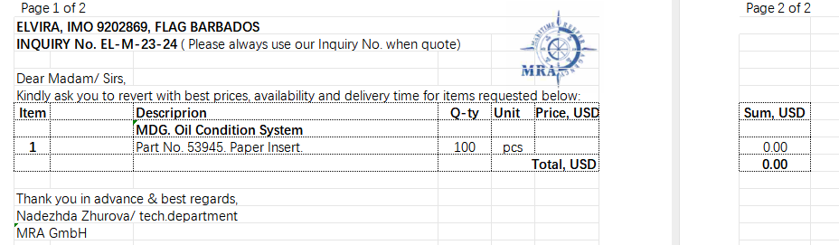 【询价】船舶备件—油况系统配件（CK-J20240417-10）询价-泰州昌宽社区-报价采购-船用采购网-船舶物料采购-船务服务-一站式船用设备供应服务