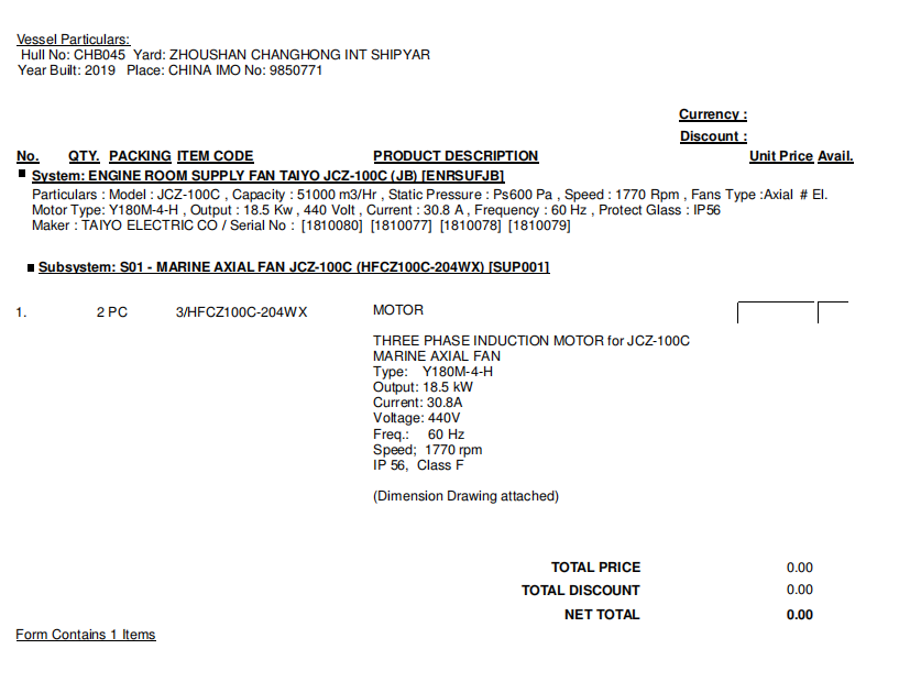 【询价】船舶备件—电动机（CK-R20240417-06）询价-泰州昌宽社区-报价采购-船用采购网-船舶物料采购-船务服务-一站式船用设备供应服务