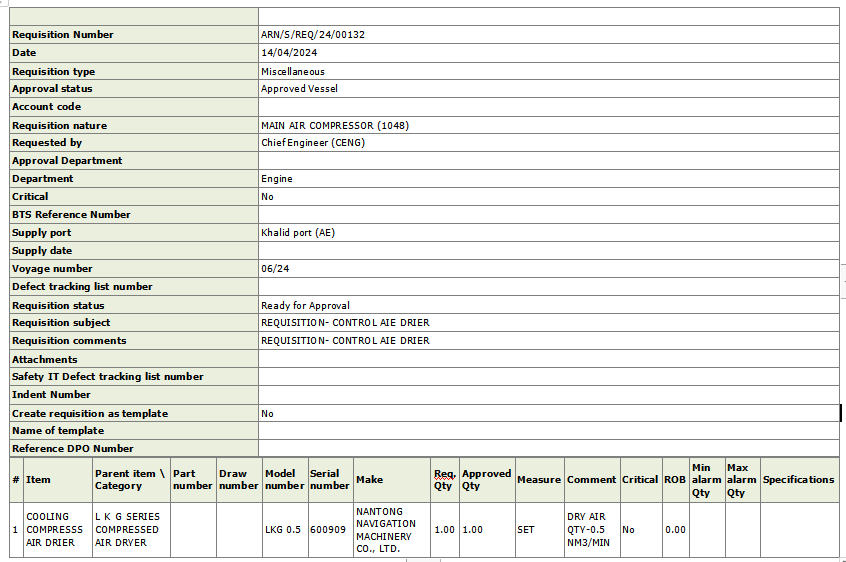 【询价】船舶备件—冷却压缩空气干燥器（CK-Y20240422-06）询价-泰州昌宽社区-报价采购-船用采购网-船舶物料采购-船务服务-一站式船用设备供应服务