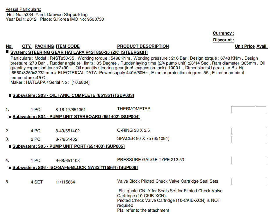 【询价】船舶备件—配件（CK-R20240402-02）询价-泰州昌宽社区-报价采购-船用采购网-船舶物料采购-船务服务-一站式船用设备供应服务