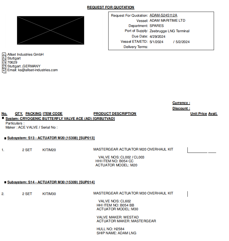 【询价】船舶备件—配件（CK-R20240423-09）询价-泰州昌宽社区-报价采购-船用采购网-船舶物料采购-船务服务-一站式船用设备供应服务