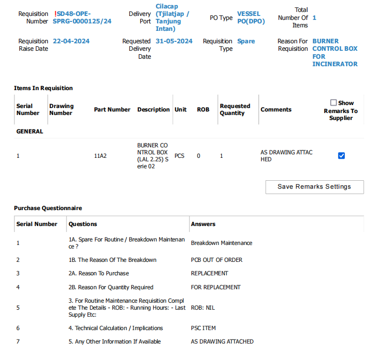 【询价】船舶备件—燃烧器控制箱（CK-R20240424-15）询价-泰州昌宽社区-报价采购-船用采购网-船舶物料采购-船务服务-一站式船用设备供应服务