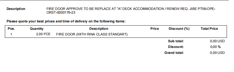 【询价】船舶备件—防火门（CK-R20240424-17）询价-泰州昌宽社区-报价采购-船用采购网-船舶物料采购-船务服务-一站式船用设备供应服务