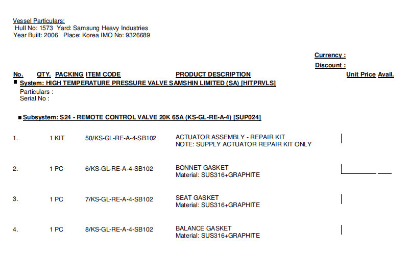【询价】船舶备件—配件（CK-R20240425-03）询价-泰州昌宽社区-报价采购-船用采购网-船舶物料采购-船务服务-一站式船用设备供应服务