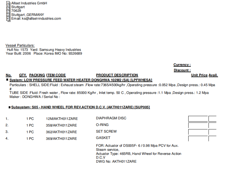 【询价】船舶备件—配件（CK-R20240425-04）询价-泰州昌宽社区-报价采购-船用采购网-船舶物料采购-船务服务-一站式船用设备供应服务
