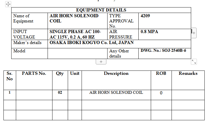 【询价】船舶备件—空气喇叭电磁线圈（CK-M20240428-04）询价-泰州昌宽社区-报价采购-船用采购网-船舶物料采购-船务服务-一站式船用设备供应服务