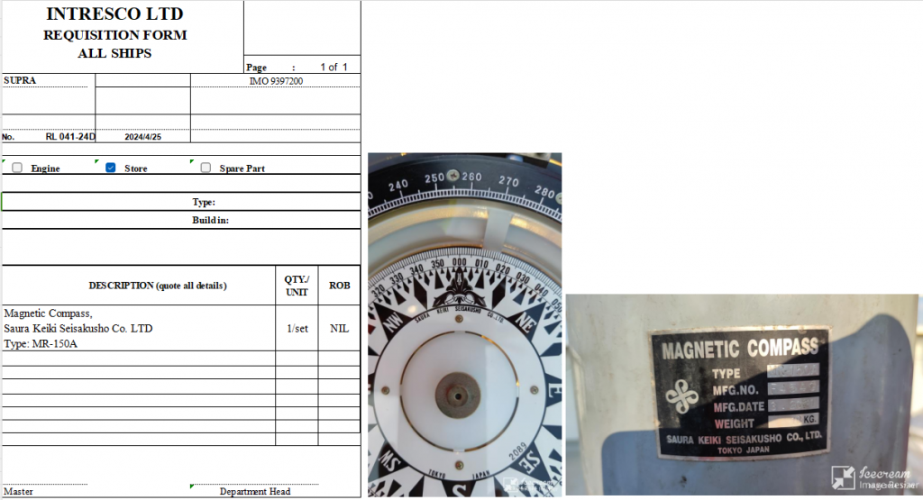 【询价】船舶备件—磁性罗盘（CK-J20240430-05）询价-泰州昌宽社区-报价采购-船用采购网-船舶物料采购-船务服务-一站式船用设备供应服务