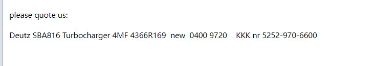 【询价】船舶备件—涡轮增压器（CK-Y20240527-04）询价-泰州昌宽社区-报价采购-船用采购网-船舶物料采购-船务服务-一站式船用设备供应服务