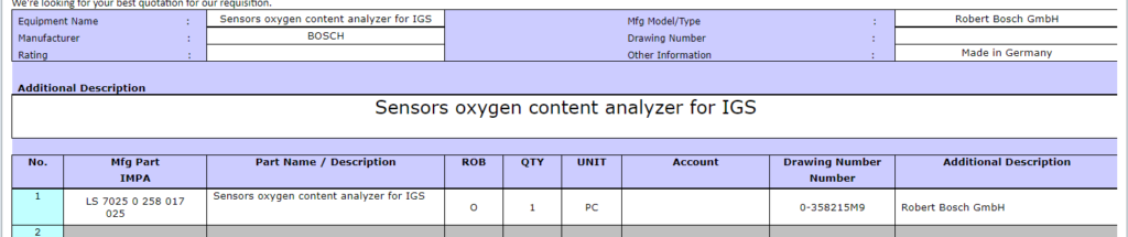 【询价】船舶备件—IGS传感器氧含量分析仪（CK-R20240531-08）询价-泰州昌宽社区-报价采购-船用采购网-船舶物料采购-船务服务-一站式船用设备供应服务