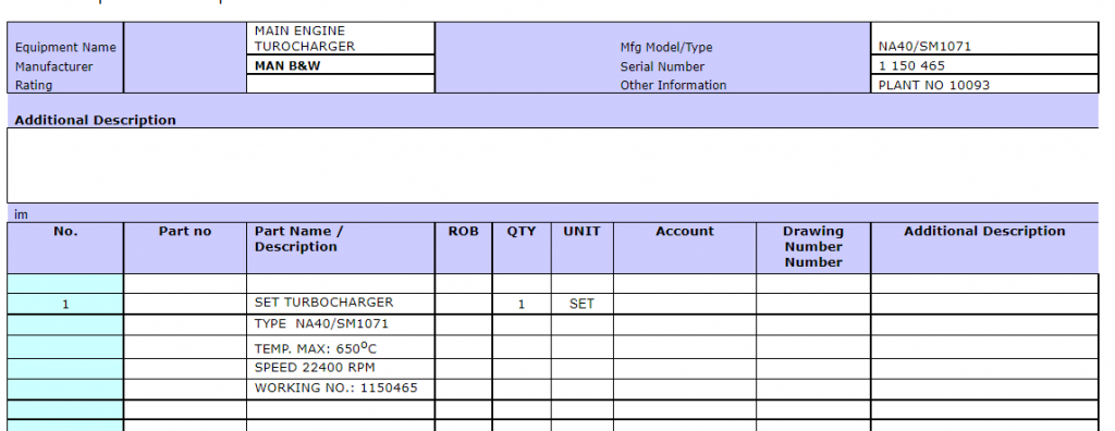 【询价】船舶备件—涡轮增压器（CK-R20240515-05）询价-泰州昌宽社区-报价采购-船用采购网-船舶物料采购-船务服务-一站式船用设备供应服务