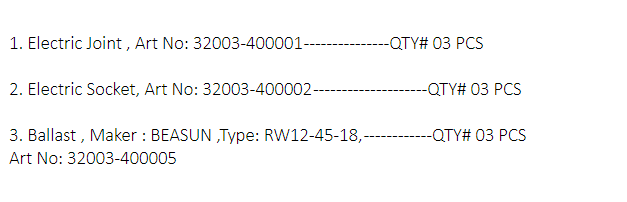 【询价】船舶备件—电器接头/插座/镇流器（CK-J20240523-21）询价-泰州昌宽社区-报价采购-船用采购网-船舶物料采购-船务服务-一站式船用设备供应服务