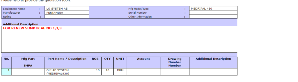 【询价】船舶备件—PERTAMINA备件（CK-R20240530-07）询价-泰州昌宽社区-报价采购-船用采购网-船舶物料采购-船务服务-一站式船用设备供应服务