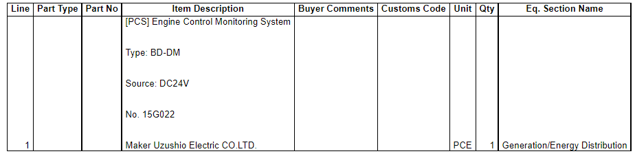 【询价】船舶备件—发动机控制监控系统（CK-C20240511-11）询价-泰州昌宽社区-报价采购-船用采购网-船舶物料采购-船务服务-一站式船用设备供应服务