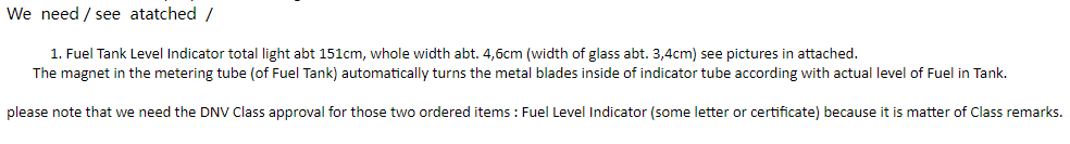 【询价】船舶备件—燃油箱液位指示器总灯（CK-J20240507-06）询价-泰州昌宽社区-报价采购-船用采购网-船舶物料采购-船务服务-一站式船用设备供应服务