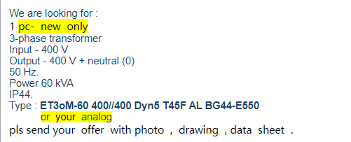 【询价】船舶备件—三相变压器（CK-J20240510-04）询价-泰州昌宽社区-报价采购-船用采购网-船舶物料采购-船务服务-一站式船用设备供应服务