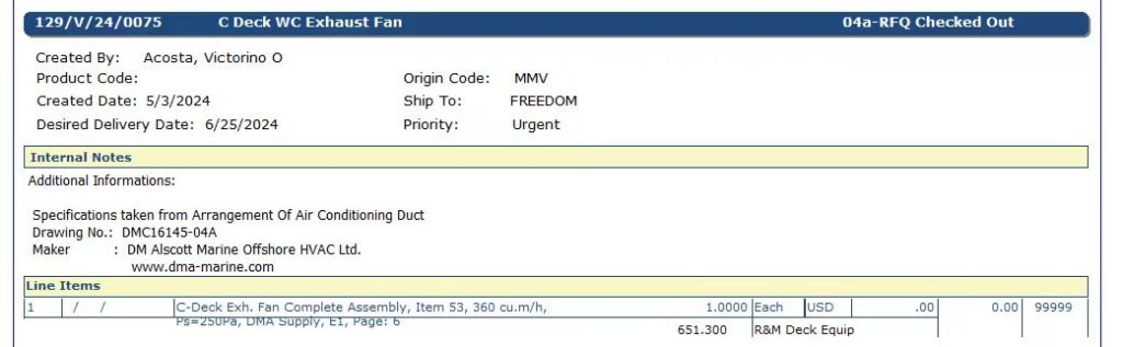 【询价】船舶备件—风机成套组件（CK-Y20240531-03）询价-泰州昌宽社区-报价采购-船用采购网-船舶物料采购-船务服务-一站式船用设备供应服务