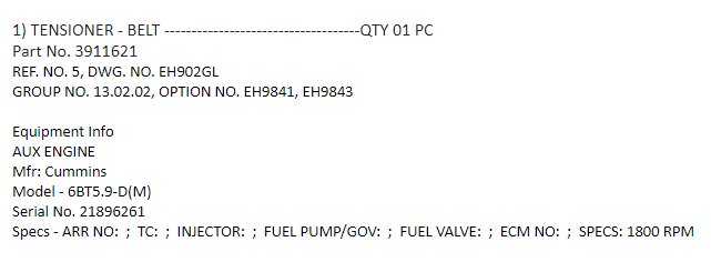 【询价】船舶备件—皮带张紧器（CK-J20240514-03）询价-泰州昌宽社区-报价采购-船用采购网-船舶物料采购-船务服务-一站式船用设备供应服务
