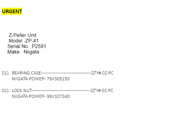 【询价】船舶备件—Niigata备件（CK-J20240511-06）询价-泰州昌宽社区-报价采购-船用采购网-船舶物料采购-船务服务-一站式船用设备供应服务