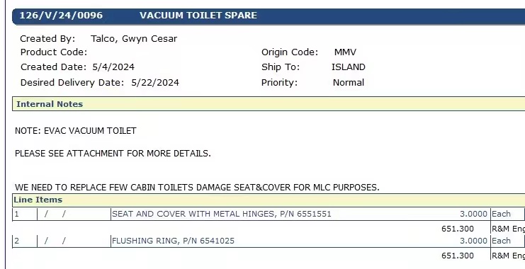 【询价】船舶备件—备件（CK-Y20240514-02）询价-泰州昌宽社区-报价采购-船用采购网-船舶物料采购-船务服务-一站式船用设备供应服务