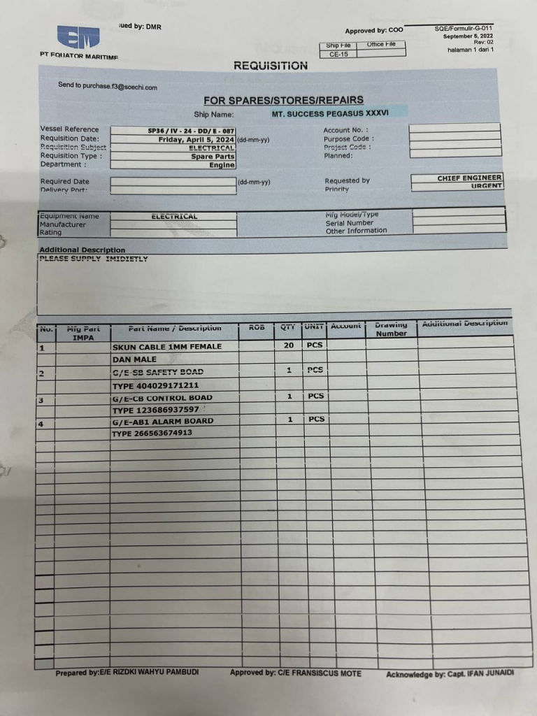 【询价】船舶备件—备件（CK-R20240514-05）询价-泰州昌宽社区-报价采购-船用采购网-船舶物料采购-船务服务-一站式船用设备供应服务