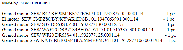 【询价】船舶备件—SEW备件（CK-J20240529-06）询价-泰州昌宽社区-报价采购-船用采购网-船舶物料采购-船务服务-一站式船用设备供应服务