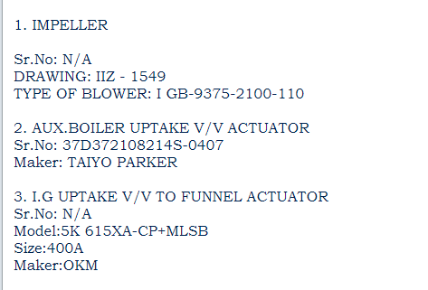 【询价】船舶备件—备件（CK-Y20240516-07）询价-泰州昌宽社区-报价采购-船用采购网-船舶物料采购-船务服务-一站式船用设备供应服务