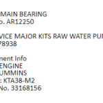 船舶备件—主轴承/原水泵（CK-J20240522-26）询价-船用采购网-船舶物料采购-船务服务-一站式船用设备供应服务
