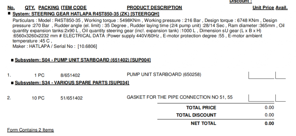 【询价】船舶备件—右舷泵组/管道连接垫片（CK-R20240514-16）询价-泰州昌宽社区-报价采购-船用采购网-船舶物料采购-船务服务-一站式船用设备供应服务