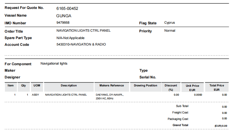 【询价】船舶备件—导航灯控制面板（CK-J20240507-05）询价-泰州昌宽社区-报价采购-船用采购网-船舶物料采购-船务服务-一站式船用设备供应服务