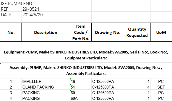 【询价】船舶备件—SHINKO备件（CK-J20240523-04）询价-泰州昌宽社区-报价采购-船用采购网-船舶物料采购-船务服务-一站式船用设备供应服务