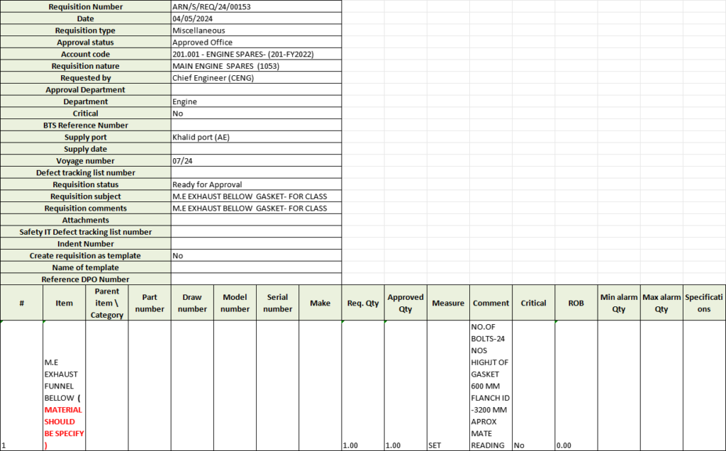 【询价】船舶备件—排气筒波纹管（CK-Y20240523-05）询价-泰州昌宽社区-报价采购-船用采购网-船舶物料采购-船务服务-一站式船用设备供应服务