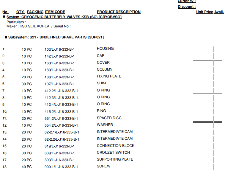 【询价】船舶备件—KSB备件（CK-R20240529-02）询价-泰州昌宽社区-报价采购-船用采购网-船舶物料采购-船务服务-一站式船用设备供应服务