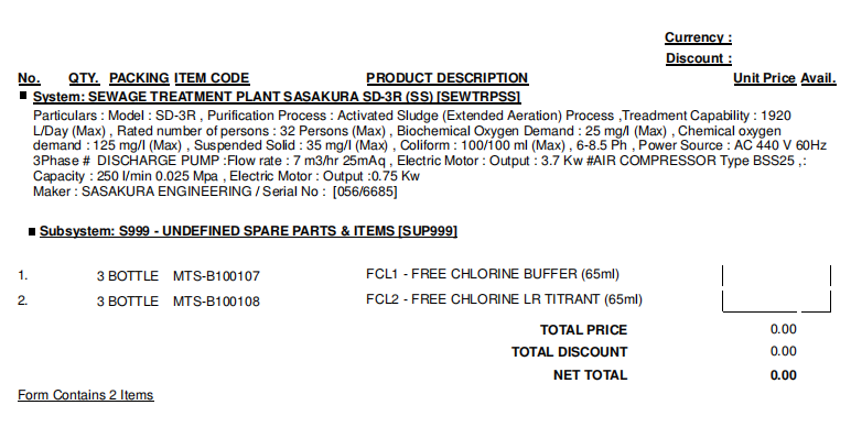 【询价】船舶备件—游离氯缓冲液/LR滴定剂（CK-R20240531-12）询价-泰州昌宽社区-报价采购-船用采购网-船舶物料采购-船务服务-一站式船用设备供应服务
