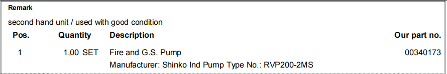 【询价】船舶备件—消防和G.S.泵（CK-R20240508-06）询价-泰州昌宽社区-报价采购-船用采购网-船舶物料采购-船务服务-一站式船用设备供应服务