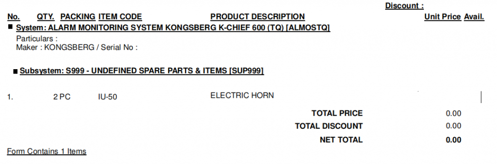 【询价】船舶备件—电喇叭（CK-R20240509-06）询价-泰州昌宽社区-报价采购-船用采购网-船舶物料采购-船务服务-一站式船用设备供应服务