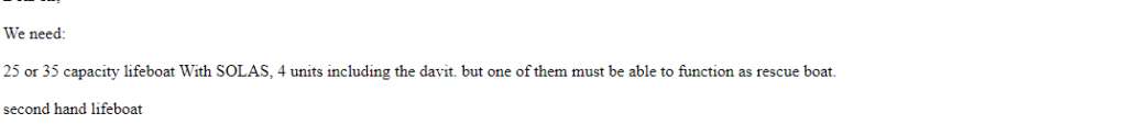 【询价】船舶备件—救生艇（CK-R20240604-03）询价-泰州昌宽社区-报价采购-船用采购网-船舶物料采购-船务服务-一站式船用设备供应服务