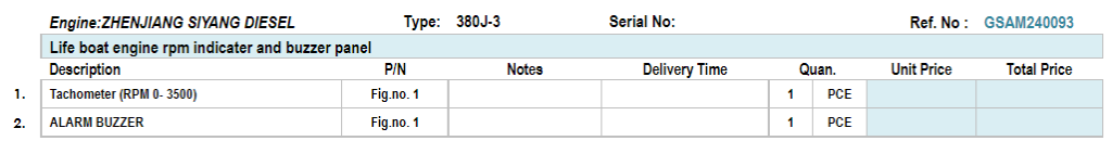 【询价】船舶备件—转速表/报警蜂鸣器（CK-C20240626-07）询价-泰州昌宽社区-报价采购-船用采购网-船舶物料采购-船务服务-一站式船用设备供应服务