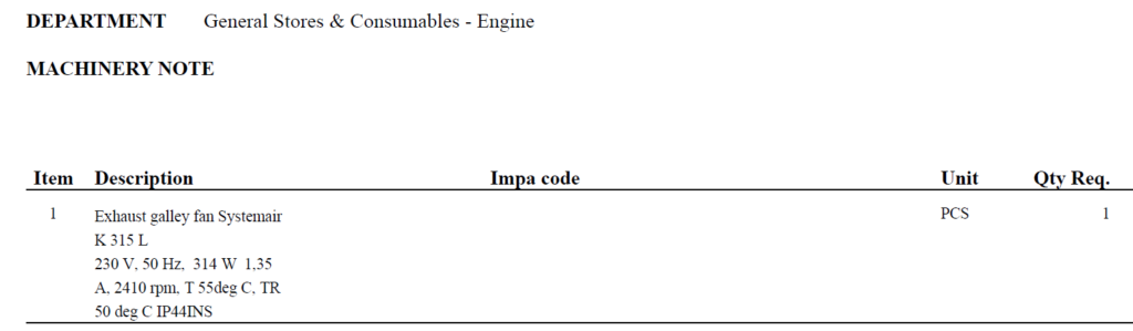 【询价】船舶备件—排气厨房风扇系统空气（CK-C20240607-03）询价-泰州昌宽社区-报价采购-船用采购网-船舶物料采购-船务服务-一站式船用设备供应服务