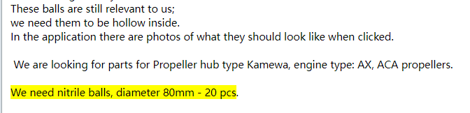 【询价】船舶备件—丁腈球（CK-J20240611-19）询价-泰州昌宽社区-报价采购-船用采购网-船舶物料采购-船务服务-一站式船用设备供应服务