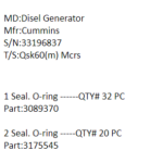 船舶备件—密封件/O形圈（CK-J20240619-02）询价-船用采购网-船舶物料采购-船务服务-一站式船用设备供应服务