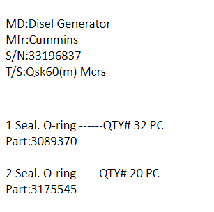 【询价】船舶备件—密封件/O形圈（CK-J20240619-02）询价-泰州昌宽社区-报价采购-船用采购网-船舶物料采购-船务服务-一站式船用设备供应服务