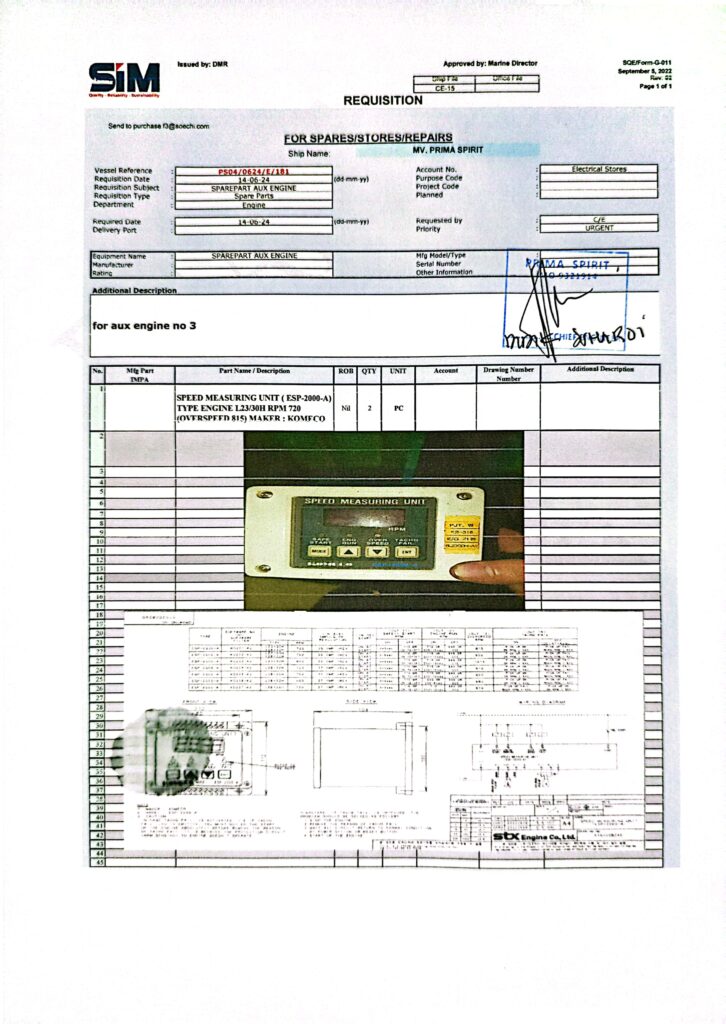 【询价】船舶备件—转速测量装置（CK-R20240625-11）询价-泰州昌宽社区-报价采购-船用采购网-船舶物料采购-船务服务-一站式船用设备供应服务