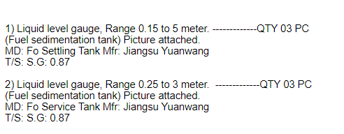 【询价】船舶备件—液位计（CK-J20240619-19）询价-泰州昌宽社区-报价采购-船用采购网-船舶物料采购-船务服务-一站式船用设备供应服务